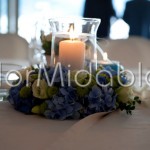 Wedding table in blue and green shabby chic style